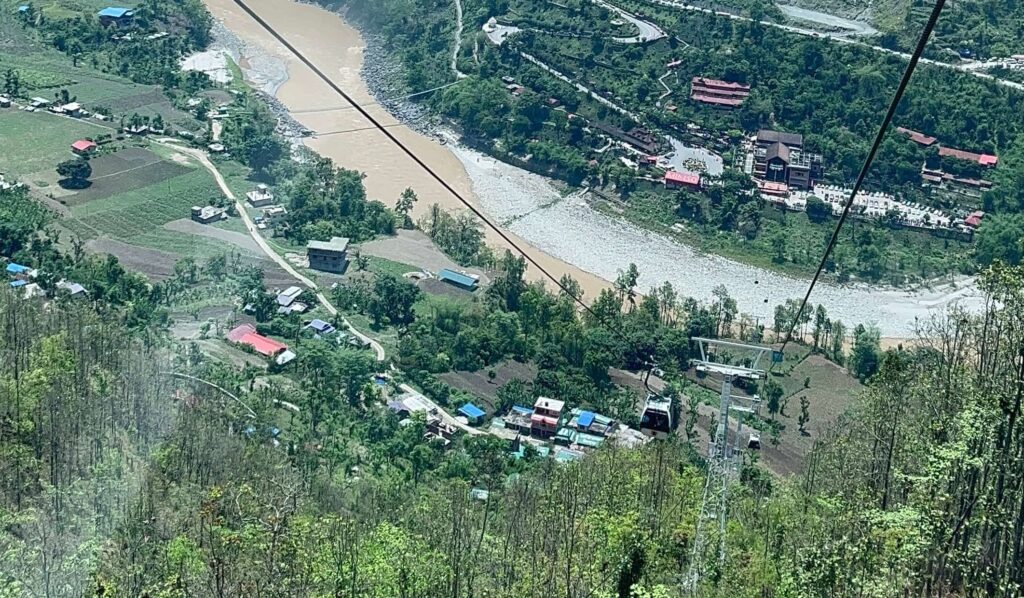 View from Mankamana Temple Cable Car